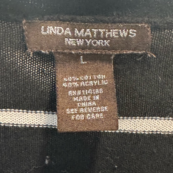 Linda Matthews Women's Open Knit Cardigan Size L - Picture 4 of 4